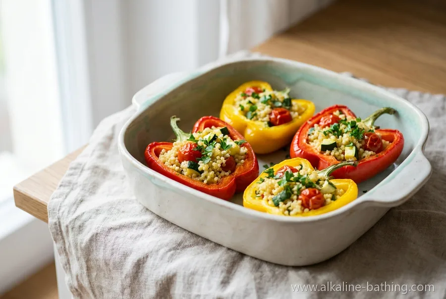 Gefüllte Paprika mit Hirse und Gemüse