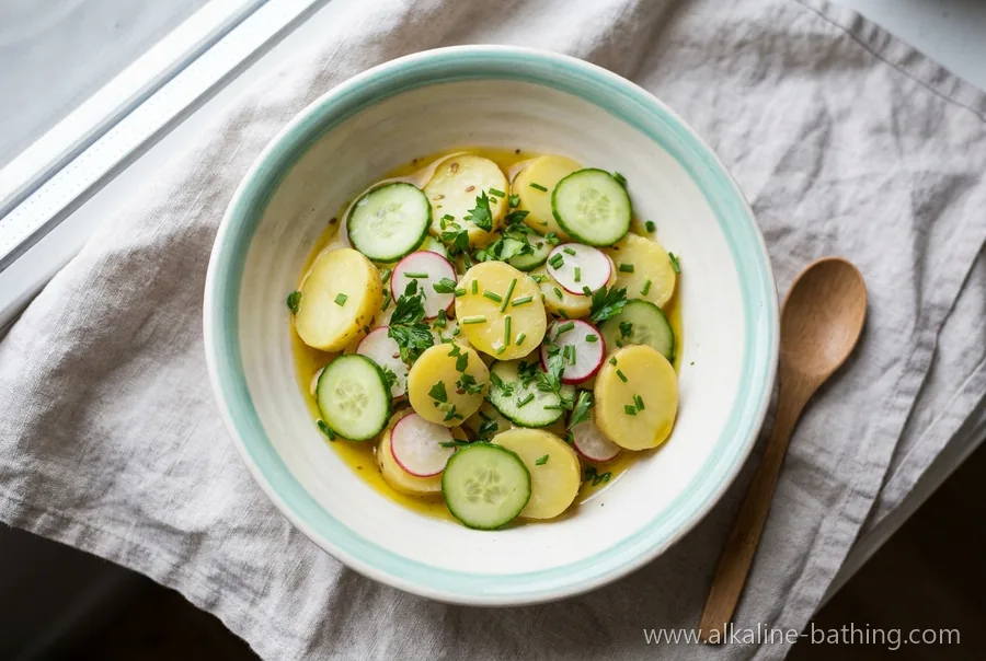 Kartoffelsalat mit Kräutern und Leinöl