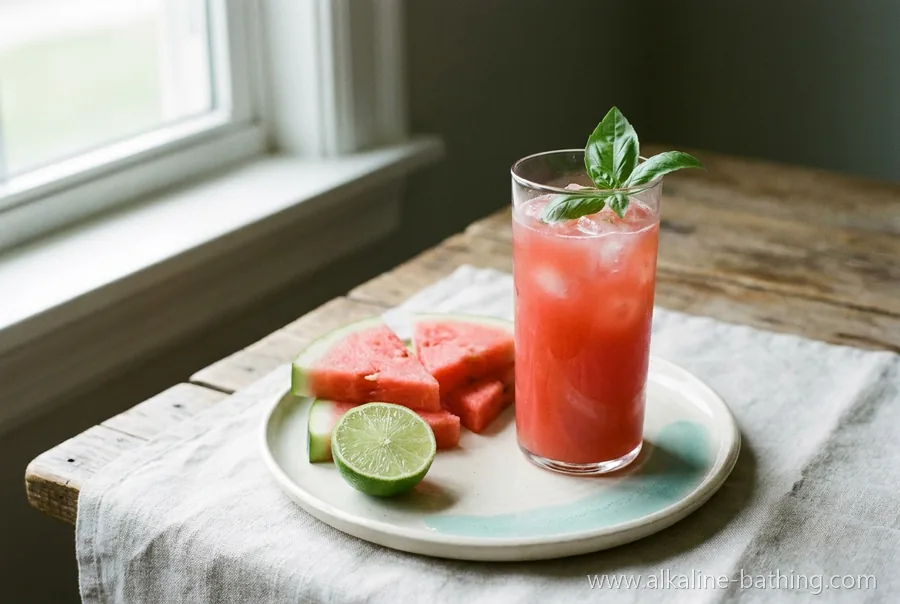 Wassermelone mit Basilikum und Limette