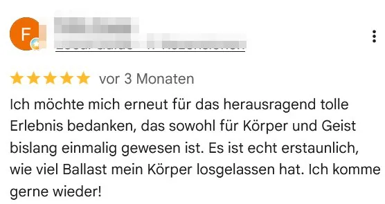Google-Rezension von Felix K. zum basischen Baden